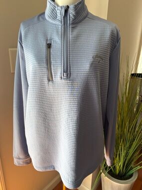 Callaway Men's S Light Blue Quarter-Zip Sweater with Chest Zip Pocket